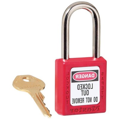 Khóa an toàn còng thép chìa khác nhau Master Lock 410RED