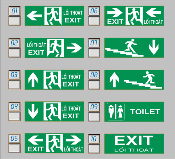 Đèn lối thoát hiểm gắn tường 1 mặt Exit KenTom KT 110 3