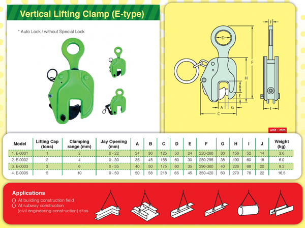 Kẹp nâng tấm dọc KAWASAKI E