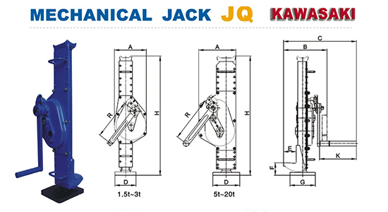 Kích quay tay bằng thép KAWASAKI JQ A 4