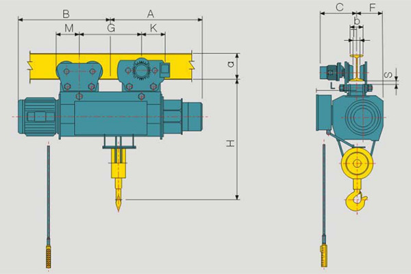 Palăng cáp điện cố định 1 tốc độ Kukdong KDWS 10