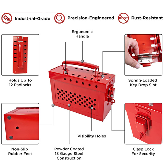 Hộp khóa nhóm LOTO 12 người PROLOCKEY LK02