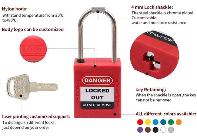 Khóa an toàn còng thép đường kính 4mm PROLOCKEY KD P38SSD4 3