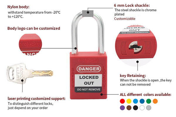 Ổ khóa an toàn còng thép 6mm PROLOCKEY P38S