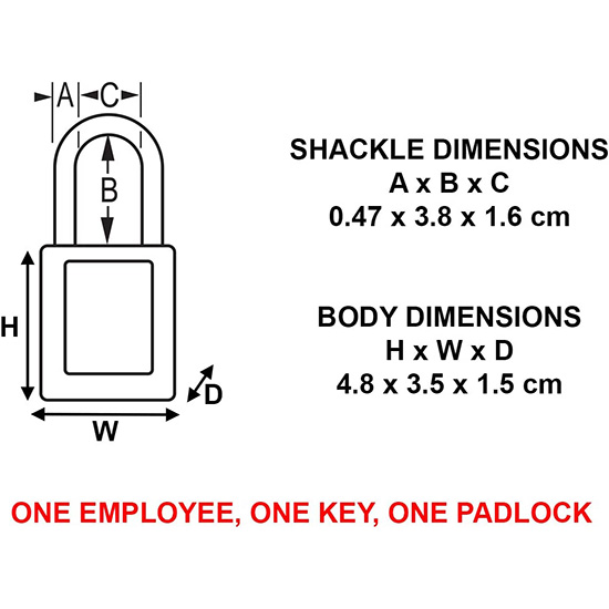 Ổ khóa an toàn bằng nhựa nhiệt dẻo còng thép Master Lock S31RED 4