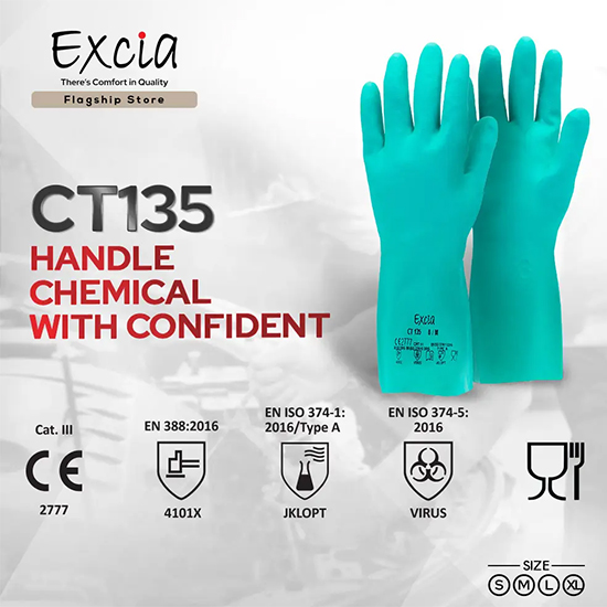 Găng tay chống hoá chất Excia CT135 1