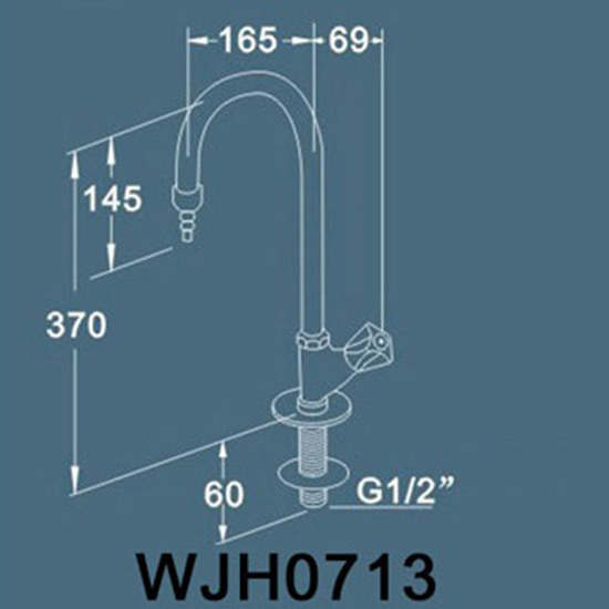 Vòi nước phòng thí nghiệm gắn trên sàn 1 nhánh WJH0713 1