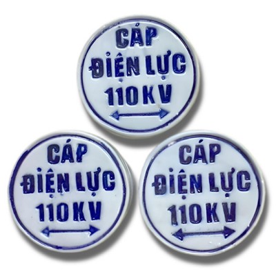 Mốc sứ đánh dấu cáp điện lực 110KV