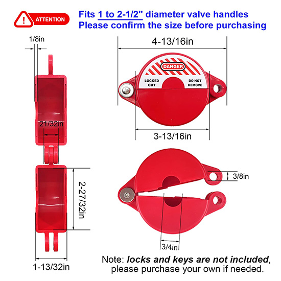 Khóa LOTO van cổng đóng ngắt tay quay PROLOCKEY SGVL01 5